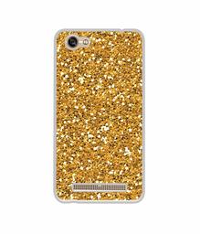 Amazon Brand - Solimo Designer Golden Sparkle UV Printed Soft Back Case Mobile Cover for Lava A77