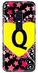 Amazon Brand - Solimo Designer Heart Pattern Alphabet-Q 3D Printed Hard Back Case Mobile Cover for Vivo V17 Pro