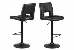 Brand of Amazon - Movian Sarnen - Set of 2 Bar Stools 52 x 41.5 x 115 cm Black PU Leather / Black Powder Coated Metal Base