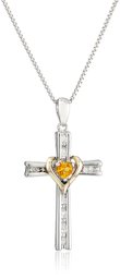 Amazon Collection Mujer 925 14k oro amarillo y plata esterlina heart-shape;round-shape I-J diamante citrina