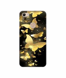 Amazon Brand - Solimo Designer Golden Butterfly Pattern 3D Printed Hard Back Case Mobile Cover for Vivo Y81