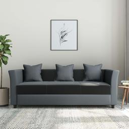 Amazon Brand - Solimo Tarano 3 Seater sofa (Grey & Black)