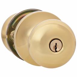 AmazonBasics Entry Knob - Round - Polished Brass