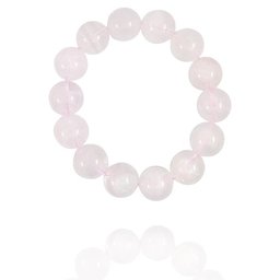 16mm Round Rose Quartz Bead Bracelet, 8