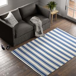 Amazon Brand – Stone & Beam Los Altos Striped Dhurrie Farmhouse Area Rug, 5' x 7' 6