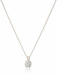 14K Gold 1cttw Swarovski Zirconia Round Pendant with Chain