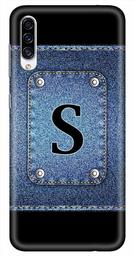 Amazon Brand - Solimo Designer Button Jeans Alphabet-S 3D Printed Hard Back Case Mobile Cover for Samsung Galaxy A30s