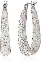 Sterling Silver Hoop Earrings set with Swarovski Crystals