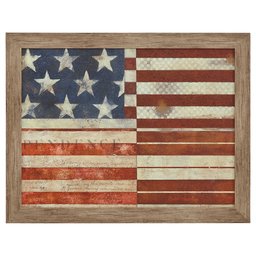 Amazon Brand – Stone & Beam Classic Red, White and Blue Flag Patterns Print Wall Art Decor - 21