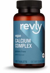 Amazon Brand - Revly Plant-Sourced Calcium Complex, Vegan, 120 Tablets, 4 Month Supply