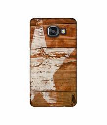 Amazon Brand - Solimo Designer Star Impression On Wood 3D Printed Hard Back Case Mobile Cover for Samsung Galaxy A3 (2016)