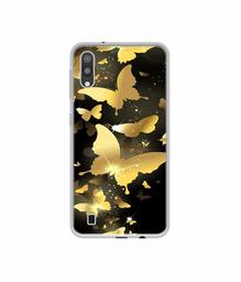 Amazon Brand - Solimo Designer Golden Butterfly Pattern UV Printed Soft Back Case Mobile Cover for Samsung Galaxy M10