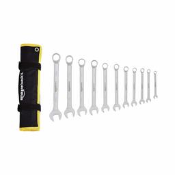 AmazonBasics Combination Wrench Set - SAE, 11-Piece (Renewed)