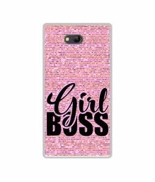 Amazon Brand - Solimo Designer Girl Boss On Pink Sparkle UV Printed Soft Back Case Mobile Cover for Lyf Wind 4