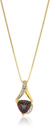 Collier en argent sterling avec pendentif en forme de trillion, 45,7 cm,jaune