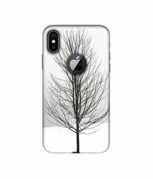 Amazon Brand - Solimo Designer Tree Sketch 3D Printed Hard Back Case Mobile Cover for Apple iPhone X (Logo Cut)