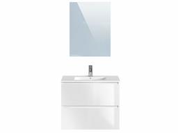 Marca Amazon - Movian Dive - Mueble de baño con espejo y lavabo, 81 x 46,5 x 68 cm, blanco