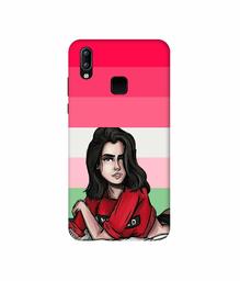 Amazon Brand - Solimo Designer Lady Vector with Line 3D Printed Hard Back Case Mobile Cover for Vivo Y95