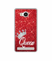 Amazon Brand - Solimo Designer Queen On Red Glitter UV Printed Soft Back Case Mobile Cover for Lenovo A7700