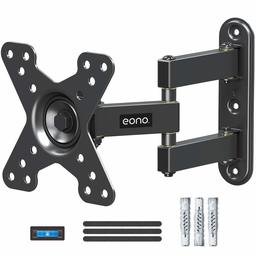 Eono by Amazon - Soporte TV Monitor Pared Giratorio y Inclinable para la Mayoría de 10-26 Pulgadas Televisores Monitores con VESA 50x50-100x100 mm, hasta 15kg, Soporte TV con 360° Rotación PL2463