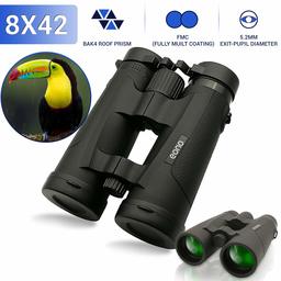 Eono by Amazon - XP 8 x 42 | binóculos profissionais, BAK4 FMC binóculos para adultos, compactos e leves, para o concerto de observação de aves de Hunting Wildlife, com estojo e correia