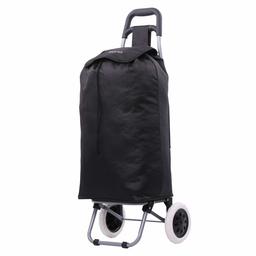 Lightweight Shopping Trolley Trendy Collapsible Push/Pull Trolley (Black)