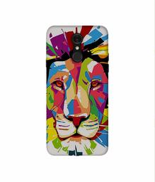 Amazon Brand - Solimo Designer Lion Multicolor Vector 3D Printed Hard Back Case Mobile Cover for LG Q7