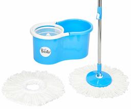 Amazon Brand - Presto! Spin Mop Set with Easy Wheels and Extra Mop Refill