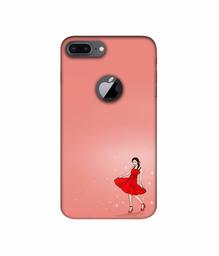 Amazon Brand - Solimo Designer Red Dress Lady 3D Printed Hard Back Case Mobile Cover for Apple iPhone 8 Plus (with Logo Cut)