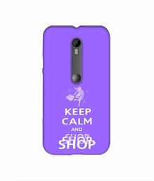 Amazon Brand - Solimo Designer Keep Calm and Shop 3D Printed Hard Back Case Mobile Cover for Motorola Moto G 3rd Generation