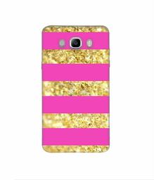 Amazon Brand - Solimo Designer Golden Stripes 3D Printed Hard Back Case Mobile Cover for Samsung Galaxy J7 (2016)