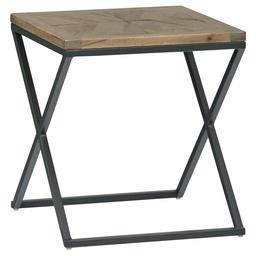 Amazon Brand – Rivet Industrial Mango-Topped Side Table, 19.61