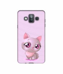 Amazon Brand - Solimo Designer Cute Pink Cat 3D Printed Hard Back Case Mobile Cover for Samsung Galaxy J7 Duo