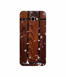 Amazon Brand - Solimo Designer Wood with Snow 3D Printed Hard Back Case Mobile Cover for Samsung Galaxy J4 Plus