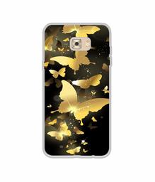 Amazon Brand - Solimo Designer Golden Butterfly Pattern UV Printed Soft Back Case Mobile Cover for Samsung Galaxy C7 Pro