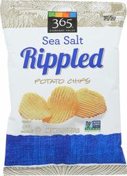 365 Everyday Value, Rippled Potato Chips, Sea Salt, 1.5 oz