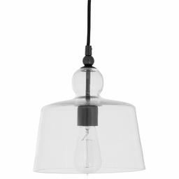 Amazon Brand – Stone & Beam Modern Ceiling Pendant Light Chandelier Fixture With Glass Shade - 11.5 x 11.5 x 42 Inches, Black