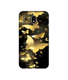 Amazon Brand - Solimo Designer Golden Butterfly Pattern UV Printed Soft Back Case Mobile Cover for Samsung Galaxy J7 Pro