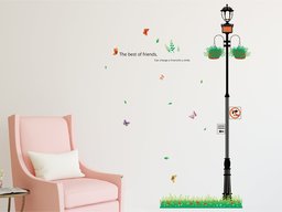 Amazon Brand - Solimo Wall Sticker for Living Room (Lamp Post, Ideal Size on Wall, 100 cm x 180 cm)