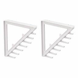 AmazonBasics Closet Bracket with Extra Diagnoal Storage - Small, White, 2-Pack