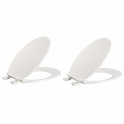 AmazonBasics Economy Toilet Seat, Round, White, 2-Pack