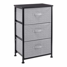 AmazonBasics Fabric 3-Drawer Storage Organizer Unit for Closet, Black (Renewed)