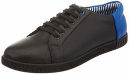 Amazon Brand - House & Shields Men's Black/Blue Sneakers-7 UK (41 EU) (8 US) (AZ-HS-002)