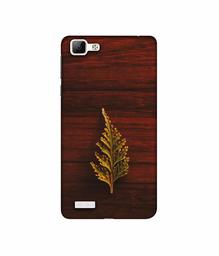 Amazon Brand - Solimo Designer Leaf on Wood 3D Printed Hard Back Case Mobile Cover for Vivo V1