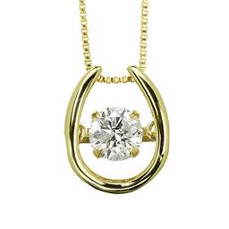 Amazon Collection (AMBZO) K18 Yellow Gold Dancing Stone Necklace Dancing Diamond 0.3ct Horseshoe Style (J.I1.VG Equivalent) HP0006YG-03