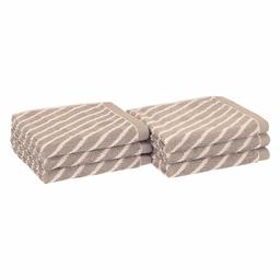 AmazonBasics Reversible Diagonal Stripe Jacquard Washcloths - 6-Pack