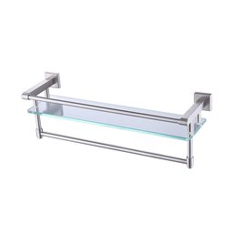 UMI. from Amazon Glass Shelf Shower Shelf Shower Shelf Glass Shelf Shower 7 mm Bathroom Wall Shelf Stainless Steel SUS304 with Towel Holder Wall Mounted Brushed A2225DG-2