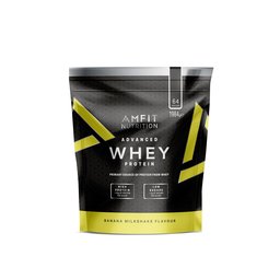 Marque Amazon - Amfit Nutrition Advanced Whey protéine de lactosérum saveur milk-shake à la banane, 64 portions, 1980 g