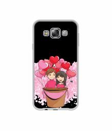 Amazon Brand - Solimo Designer Boy and Girl UV Printed Soft Back Case Mobile Cover for Samsung Galaxy E5