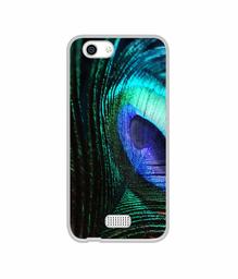 Amazon Brand - Solimo Designer Peacock Feather UV Printed Soft Back Case Mobile Cover for Lyf C451